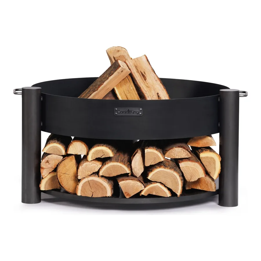 COOK KING Montana fire bowl with firewood stored underneath